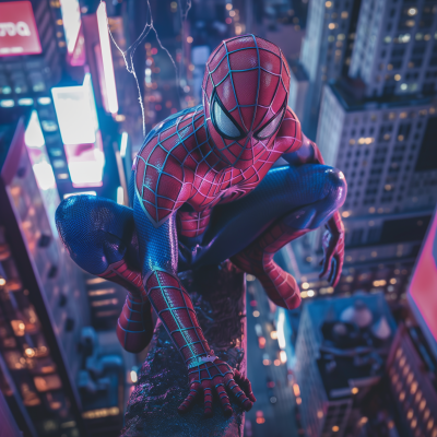 Kid Spiderman in Futuristic City