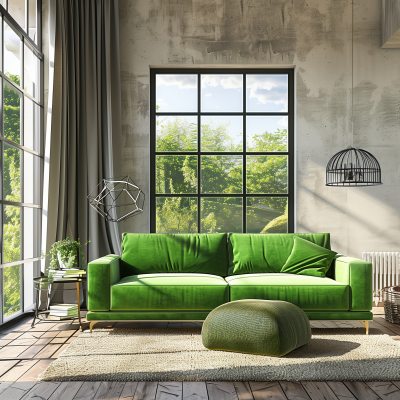Modern Green Sofa in Interior