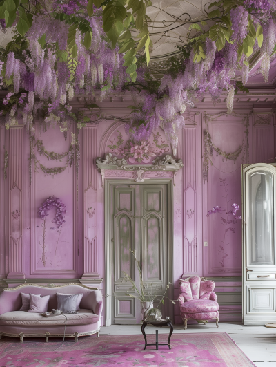 Elegant Lavender Room with Wisteria