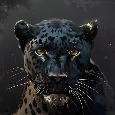 Scared Black Leopard Illustration
