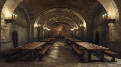 Stone Dining Hall in a Monastery