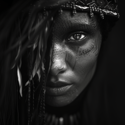 Black Tribal Women Portrait