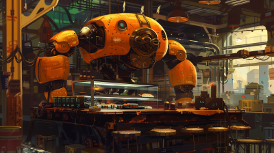 Dystopian Sushi Making Robot Factory