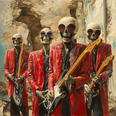 Surreal Rock Band on Canvas
