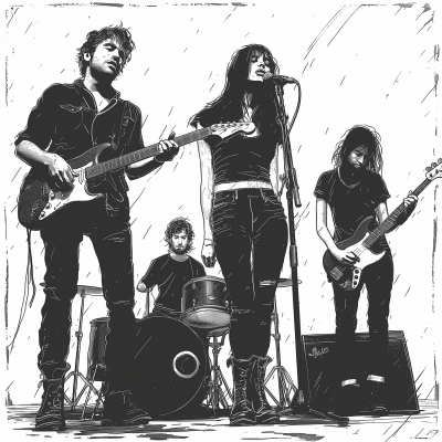 Rock Band Illustration