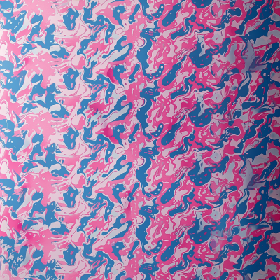 Blue and Pink Trippy Camouflage