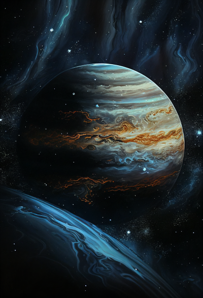 Jupiter and Uranus Meeting in Space