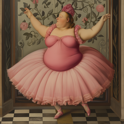 Chubby Ballerina in Pink Tutu