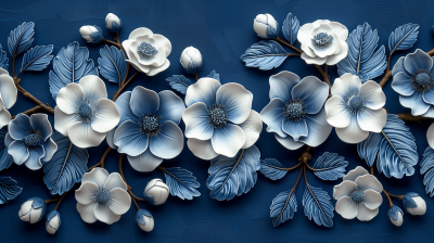 Blue and White Porcelain Floral