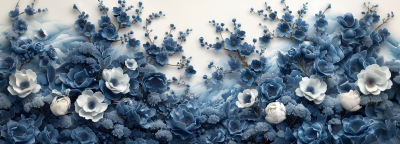Blue and White Porcelain Countryside Texture