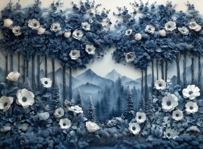 Blue and White Porcelain Countryside