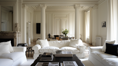Modern Greek Revival Living Room