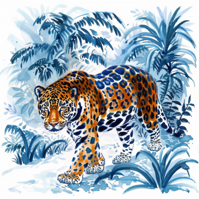 Gouache Painted Jaguar
