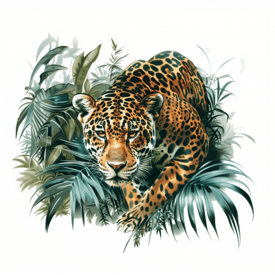 Close up Jaguar Face Illustration