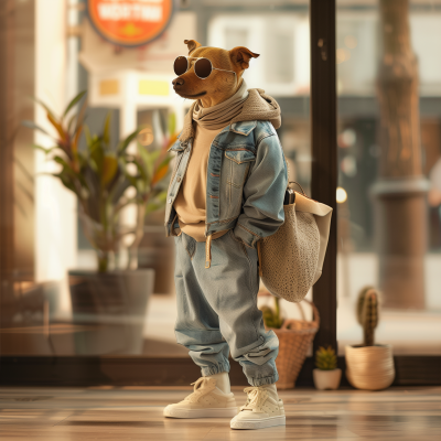 Fashionably Dressed Dog in ‘Weekend Chic’ Jacket