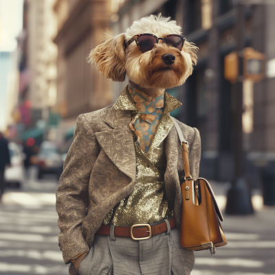 Confident Dog in High Fashion
