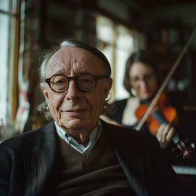 Portrait of Carl Orff in his Study