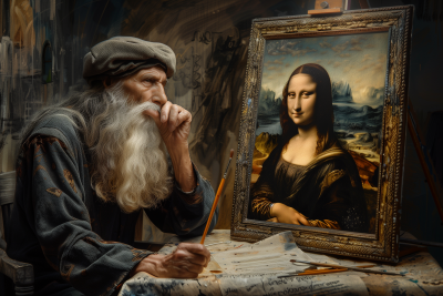 Leonardo da Vinci atelier painting