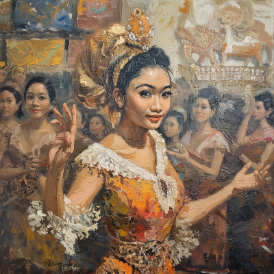 Balinese Woman in Kebaya during Dance Performance