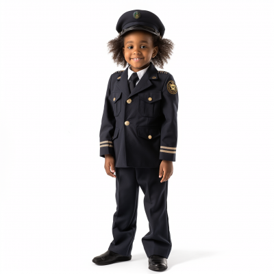 Young Pilot in First Officer Uniform