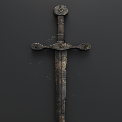 Medieval Sword Handle Top View