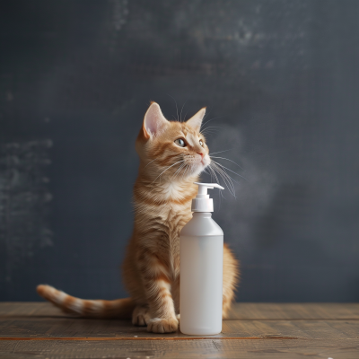 Cat training with spray bottle