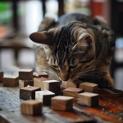 Cat playing intelligence game