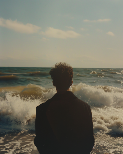 Film Still of a Man Facing the Sea