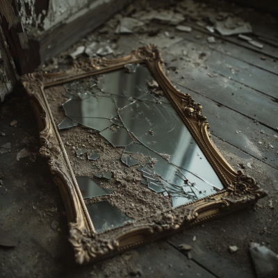Broken Mirror in Abandoned House