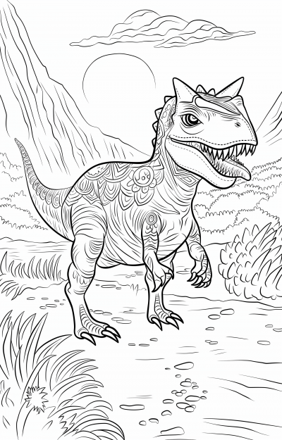 Cute Carnotaurus Coloring Page