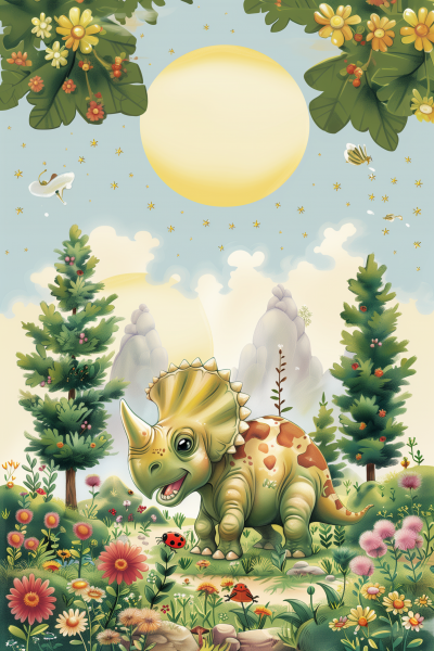 Triceratops and Ladybug Kids Book Cover