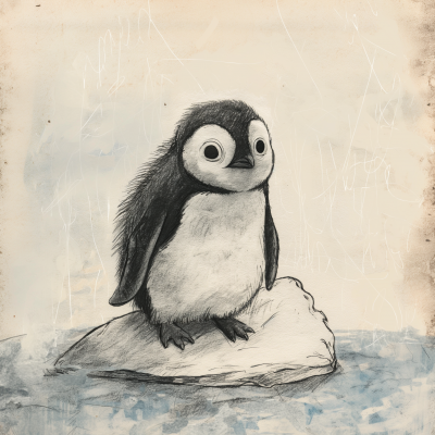 Playful Penguin Illustration