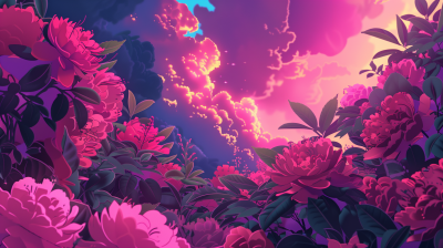 Cartoon Inspired Floral Dream Background