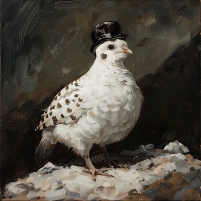 Ptarmigan with a Small Hat