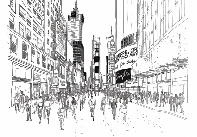 New York City Anime Street Drawing