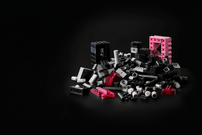Colorful LEGO Bricks Perspective Scene