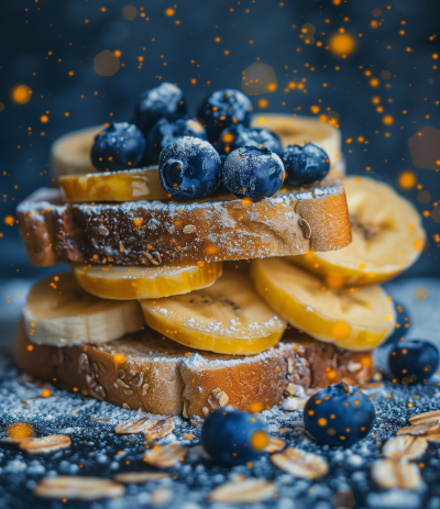 Toasted Blueberries and Bananas