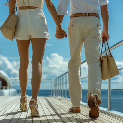 Romantic Stroll on a Yacht Deck