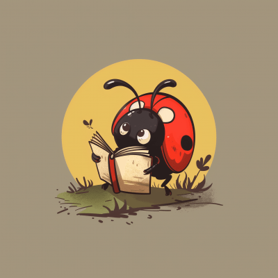 Ladybug reading a book