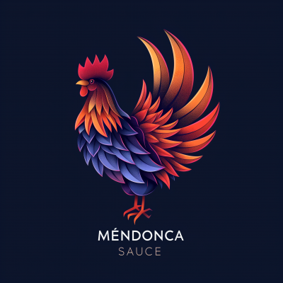Minimalistic Pablo Picasso style logo of Mendonca Chilli Sauce