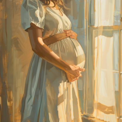 Pregnant Belly Painting in Edward Hope Style