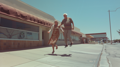 Levitating Elderly Couple
