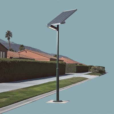California landscape with solar panel light