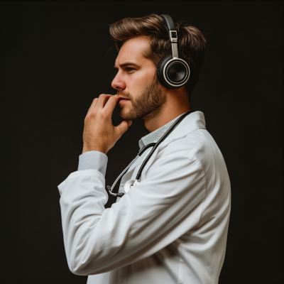 Doctor Listening to Music