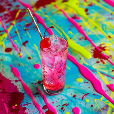 Colorful Shirley Temple Mocktail