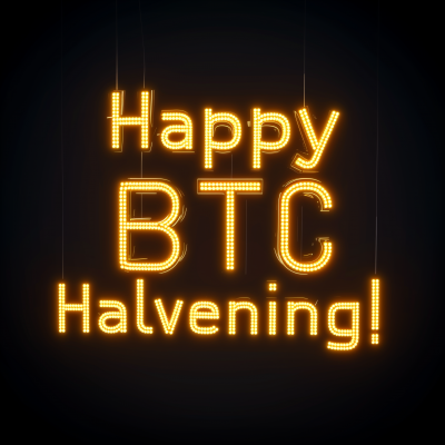 Happy BTC Halvening 3D Render
