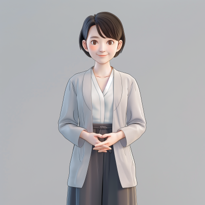 Young Chinese Teacher in 3D Modern Style