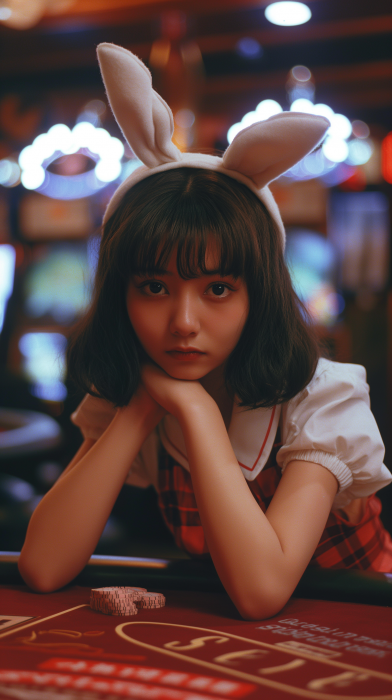 Japanese School Girl at Casino