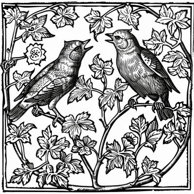 Medieval Manuscript Illustration of a Birdhide