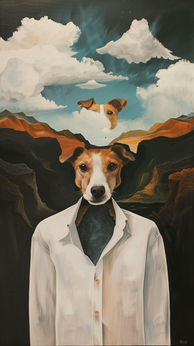 Surrealist Jack Russel Terrier Painting